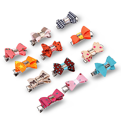 

Dog Cat Pets Ornaments Hair Accessories Portable Mini Soft Cute and Cuddly For Dog / Cat Casual Cute Color Block Animal Cartoon Fabric Rainbow 8pcs