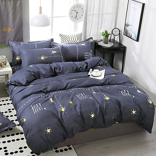 

Simple wind star printing pattern bedding four-piece quilt cover bed sheet pillow cover dormitory single double