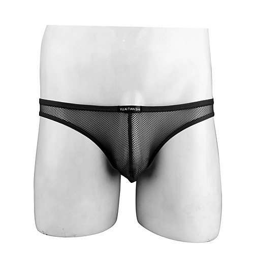 

Men's Mesh Briefs Underwear - Normal Low Waist White Black Blue S M L