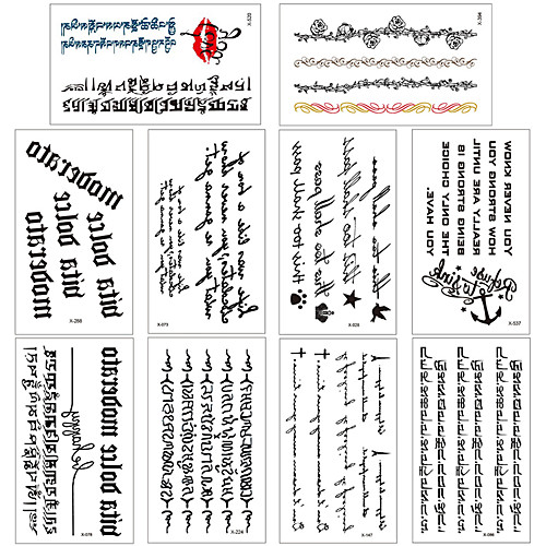 

10 pcs Temporary Tattoos Water Resistant / Waterproof / Mini Style / Safety Face / Body / Hand Water-Transfer Sticker Body Painting Colors