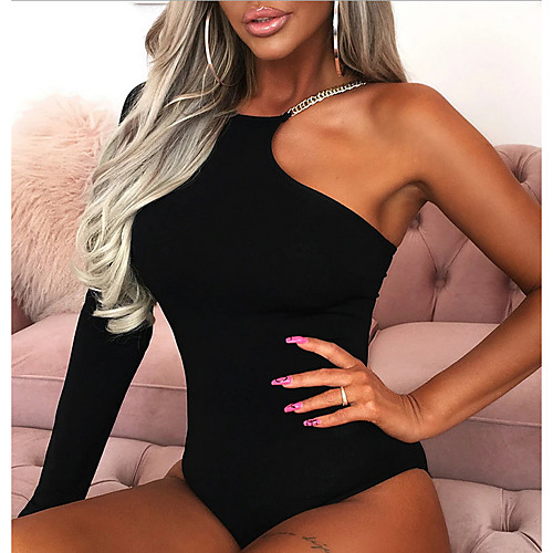 

2020 SUMMER Sexy Irregular Collar Single Shoulder Slim Bodysuit