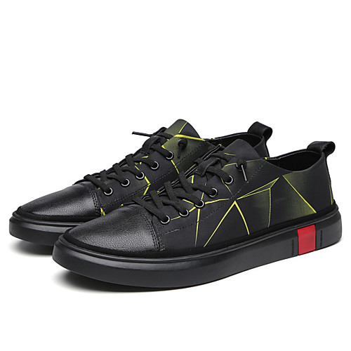 

Men's Summer Casual Daily Sneakers PU Non-slipping Black Color Block