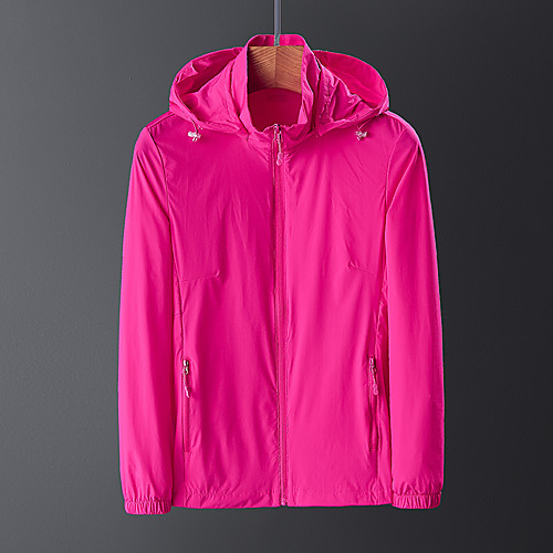 

Women's Hiking Skin Jacket Hiking Jacket Hiking Windbreaker Summer Outdoor Sunscreen Breathable Quick Dry Anti-Mosquito Jacket Top Elastane Single Slider Running Hunting Fishing Pink / Blue / Rose Red