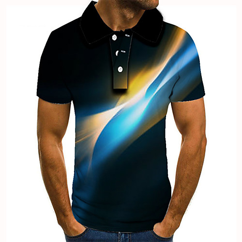 

Men's 3D Polo Basic Daily Shirt Collar Blue / Purple / Red / Green / Light Green / Light Blue / Short Sleeve