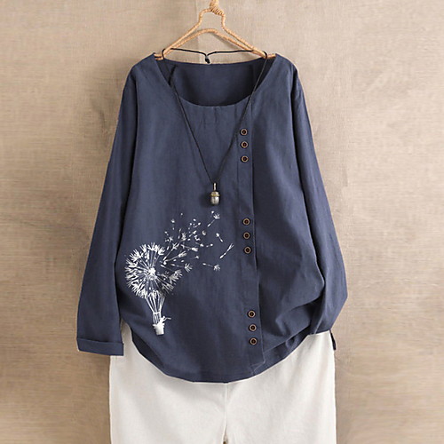 

Women's Geometric Print Loose T-shirt Daily Blue / Green