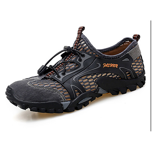 

Men's Summer Sporty Athletic Trainers / Athletic Shoes Upstream Shoes Mesh / PU Non-slipping Black / Brown / Gray