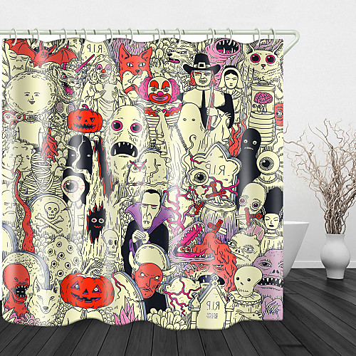 

Demon world Digital Print Waterproof Fabric Shower Curtain for Bathroom Home Decor Covered Bathtub Curtains Liner Includes with Hooks