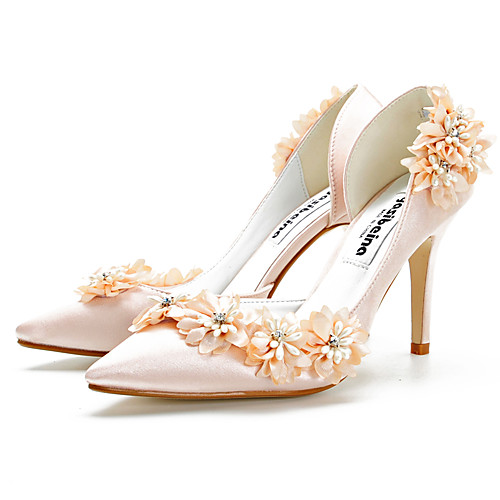 

Women's Heels 2020 Spring / Fall Stiletto Heel Pointed Toe Classic Sweet Wedding Party & Evening Satin Champagne