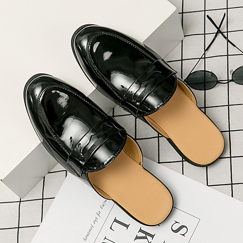 

Men's Summer Classic / Casual Daily Outdoor Clogs & Mules Walking Shoes Faux Leather Breathable Wear Proof White / Black
