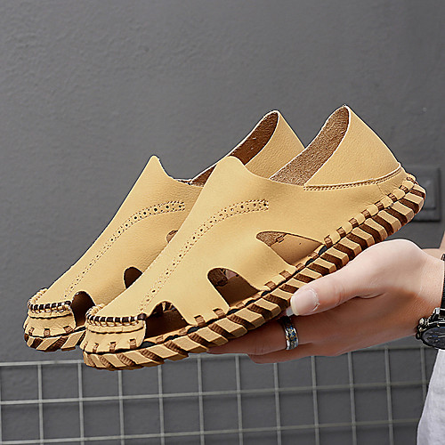 

Men's Fall / Spring & Summer Casual / Vintage Outdoor Beach Sandals Microfiber Breathable Waterproof Non-slipping Almond / Black / Brown