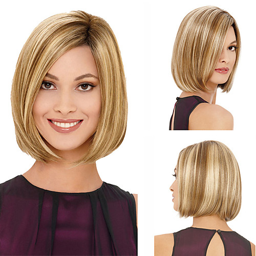 

Synthetic Wig Matte kinky Straight Bob Wig Short Light golden Synthetic Hair 6 inch Women's Classic Easy dressing Best Quality Blonde