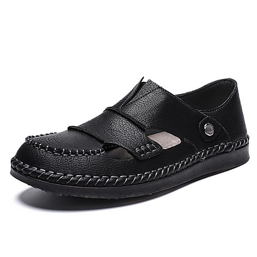 

Men's Summer Outdoor Sandals Cowhide Non-slipping Black / Khaki / Brown