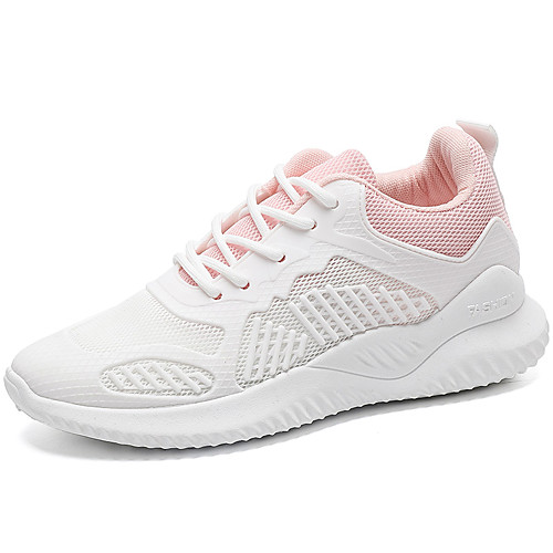 

Women's Trainers / Athletic Shoes Spring & Fall / Spring Flat Heel Round Toe Casual Daily Color Block Mesh Walking Shoes White / Pink