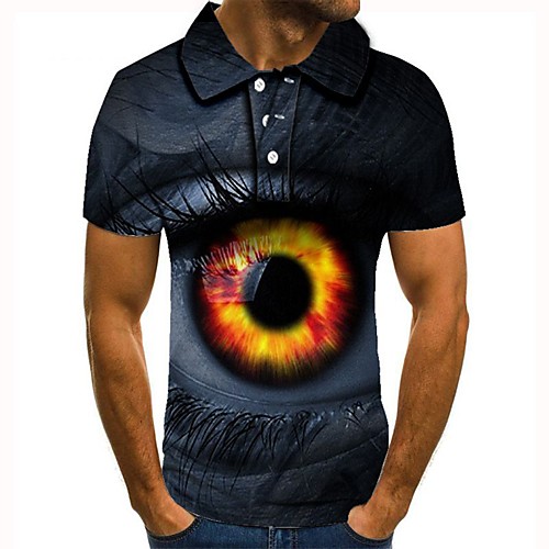

Men's Graphic 3D Print Print Polo Daily Black / Short Sleeve