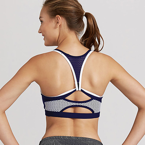 

Women's Sports Bra Light Support Cut Out Removable Pad Fashion Khaki Dark Navy Yoga Running Fitness Top Sport Activewear Breathable Comfort Quick Dry Freedom Stretchy