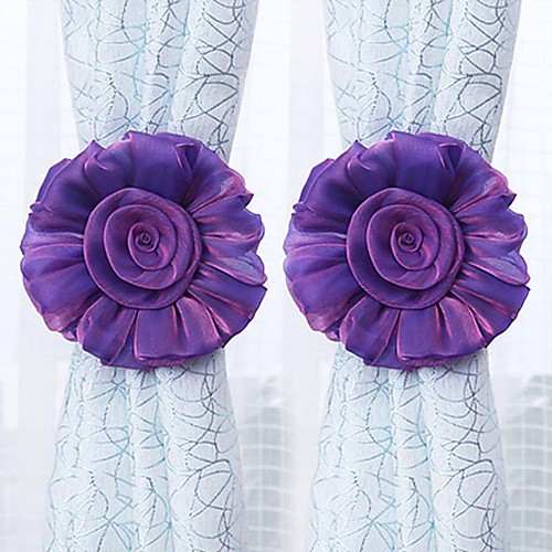 

2Pcs Household Curtain Straps Sweet Flower Design Decorative Curtain Tiebacks Curtain Holder