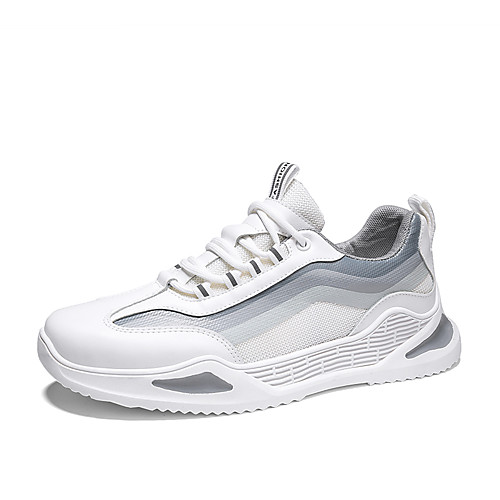

Men's Fall Daily Outdoor Trainers / Athletic Shoes Running Shoes / Walking Shoes Mesh Breathable Non-slipping Shock Absorbing White / Green / Gray