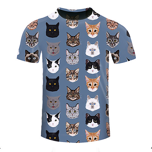 

Men's Women's Running T-Shirt Workout Shirt Round Neck Running Walking Jogging Breathable Moisture Wicking Soft Sportswear Cat Plus Size Tee / T-shirt Top Short Sleeve Activewear Micro-elastic
