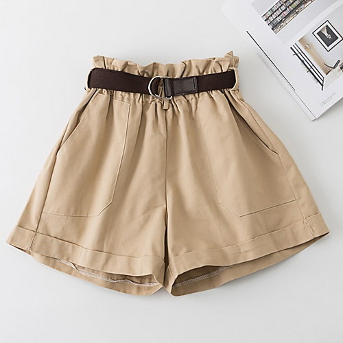 

Women's Active Basic Daily Loose Wide Leg Shorts Pants - Solid Colored Classic High Waist White Black Purple One-Size