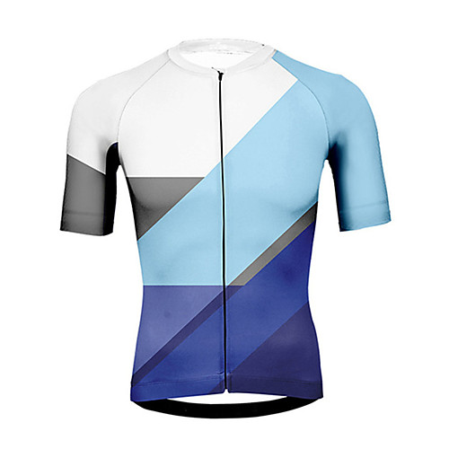 

21Grams Men's Short Sleeve Cycling Jersey Polyester OrangeWhite Blue / White Black / White Patchwork Bike Jersey Top Mountain Bike MTB Road Bike Cycling UV Resistant Breathable Quick Dry Sports