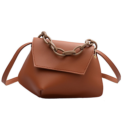 

Women's Chain Polyester / PU Top Handle Bag Solid Color White / Black / Blushing Pink