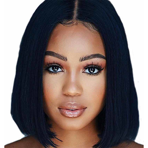 

Synthetic Wig Straight Bob Wig Short Black Synthetic Hair 14 inch Women's Simple Fashionable Design Easy dressing Black