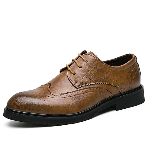 

Men's Summer Business / Classic Daily Office & Career Oxfords Faux Leather Non-slipping Wear Proof Black / Yellow / Brown