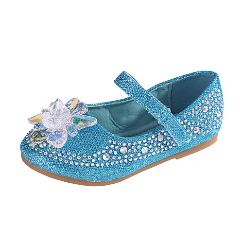 

Girls' Comfort / Flower Girl Shoes PU Flats Dress Shoes Little Kids(4-7ys) / Big Kids(7years ) Rhinestone / Sparkling Glitter / Sequin Blue / Silver Spring / Fall / Party & Evening / Rubber