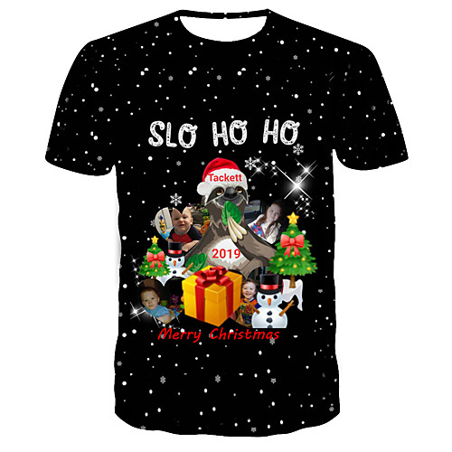 

Men's 3D Print T-shirt Daily Round Neck Black / Short Sleeve