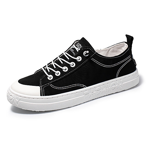 

Men's Fall Daily Outdoor Sneakers Walking Shoes Canvas Breathable Non-slipping Shock Absorbing White / Black / Gray
