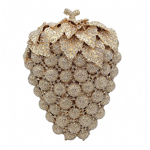 

Women's Crystals / Hollow-out Alloy Evening Bag 2020 Solid Color Gold / Silver
