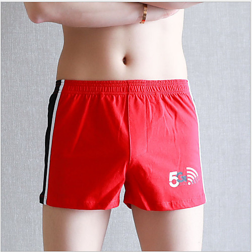 

Men's Basic Boxers Underwear / Briefs Underwear - Normal Low Waist Light Blue Black Red M L XL