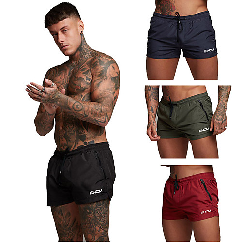 

Men's Running Shorts Athletic Shorts Workout Shorts 1pc Drawstring Sports Bottoms Running Walking Jogging Training Breathable Quick Dry Soft Solid Colored Fashion Black Red Green Navy Blue