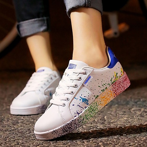 

Women's Sneakers Summer Flat Heel Round Toe Daily PU Black / Green / Blue