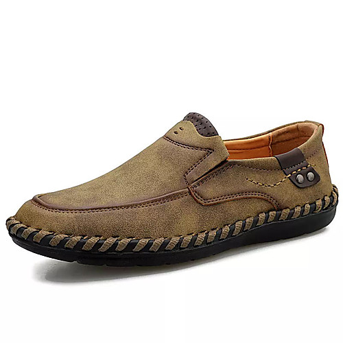 

Men's Spring & Summer Casual Daily Loafers & Slip-Ons PU Non-slipping Black / Yellow / Khaki
