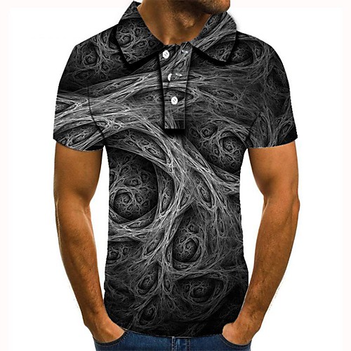 

Men's Graphic 3D Print Print Polo Daily Gray / Short Sleeve