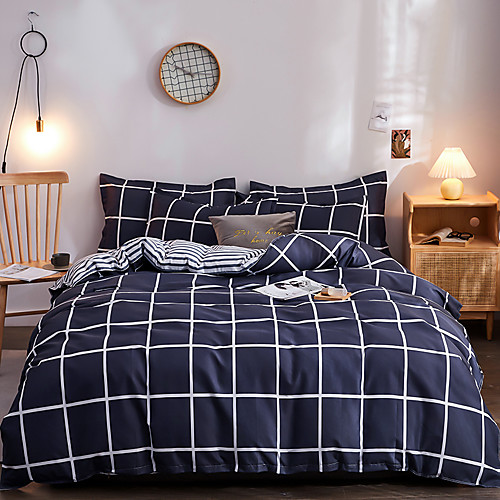 

Classic bedding set 4 size geometric printing summer bed linen 4pcs/set duvet cover set Pastoral bed sheet AB side duvet cove