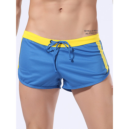 

Men's Beach Bottom Swimsuit Color Block White Black Blue Brown Gray Swimwear Bathing Suits