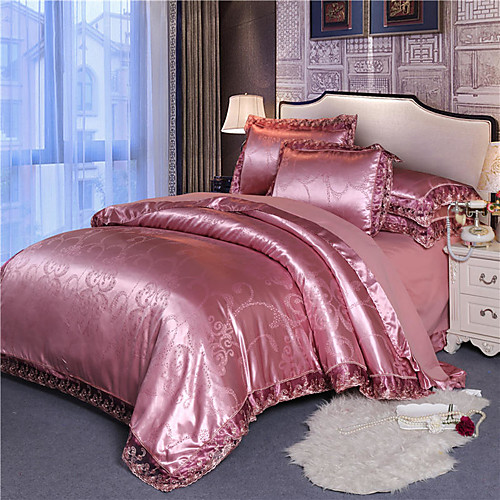 

European Satin Jacquard four-piece bed sheet satin quilt cover wedding 1.8 m 2.0 m European and American bedding