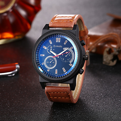 

Men's Dress Watch Analog Quartz Fashion Chronograph Casual Watch Cool / PU Leather