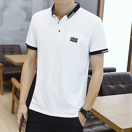 

Men's Solid Colored Slim Camisole Basic Elegant Daily Work White / Black / Short Sleeve