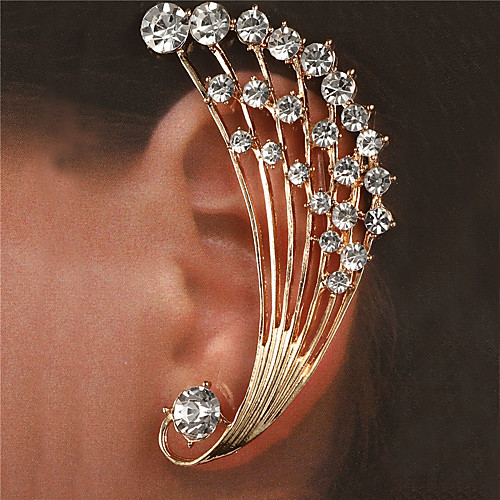 

Women's Clear Ear Cuff Earrings Classic Lucky Peacock Classic Trendy Romantic Ethnic Fashion Imitation Diamond Earrings Jewelry Gold / Silver For Gift Daily Holiday Club Bar 1pc