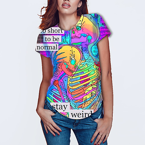 

WoMen's Daily Street chic Shirt - Floral / Color Block Print Square Neck Blue