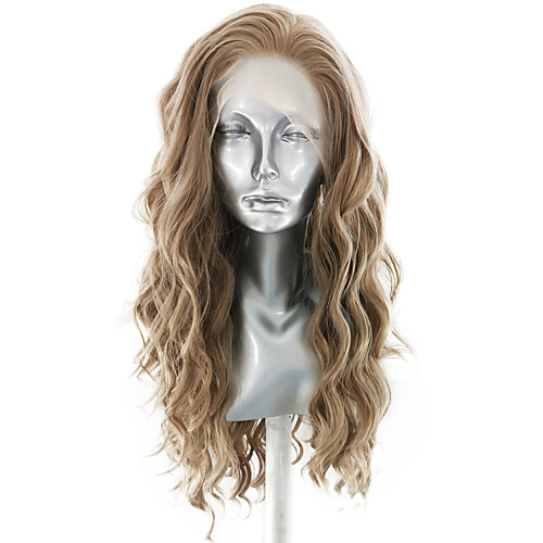 

Synthetic Lace Front Wig Wavy Body Wave Free Part Lace Front Wig Long Flaxen Synthetic Hair 18-26 inch Women's Soft Elastic Women Brown / Glueless