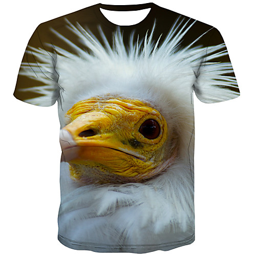 

Men's Plus Size 3D Print T-shirt Street chic Daily Round Neck Rainbow / Short Sleeve