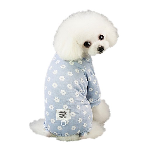 

Dog Jumpsuit Pajamas Pants Dog Clothes Pink Blue Costume Husky Labrador Alaskan Malamute Cotton Flower Casual / Daily S M L XL XXL