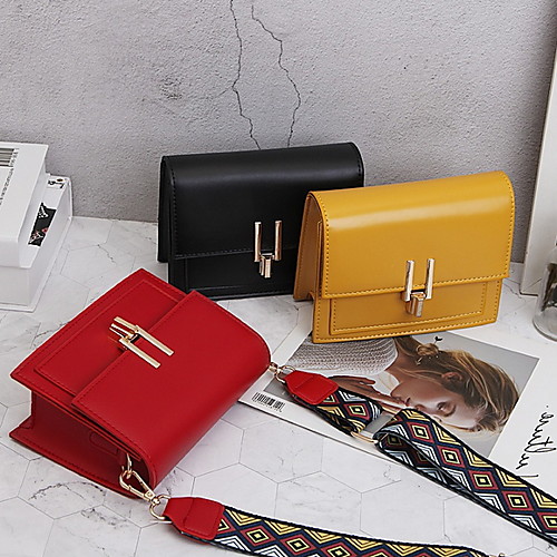 

Women's PU Crossbody Bag Solid Color Black / Red / Yellow