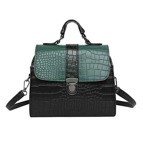 

Women's Polyester / PU Top Handle Bag Color Block Red / Green