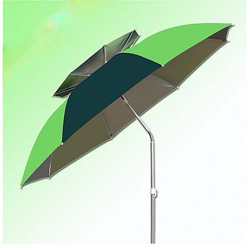 

2m Universal Double Aluminum Pole Fishing Umbrella Set Sun Umbrella Umbrella With Ground Plug Windproof