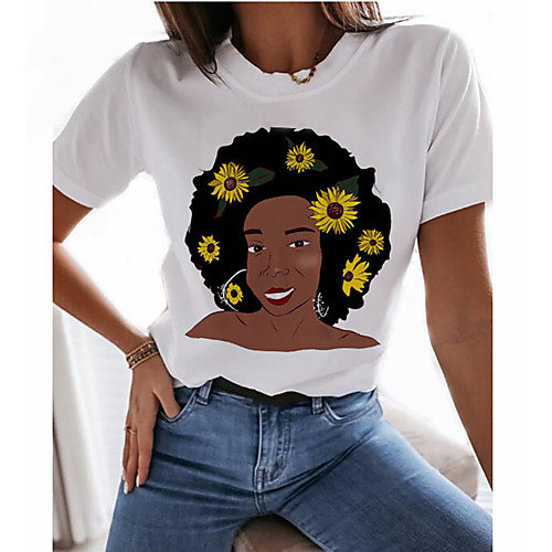 

Women's Graphic Prints Print T-shirt Basic Daily White